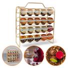 Suporte Porta Cápsulas 3 Corações 40 Unidades Dourado para Cantinho do Café
