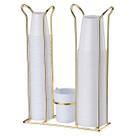 Suporte Porta Copos Descartáveis 200/50/80ml e Mexedor Café Dourado - 1153dd Future
