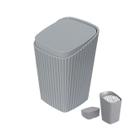 Suporte Porta Cotonete Algodão New Square Cinza Pia Banheiro - 10454 Coza
