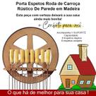 Suporte Porta Espetos Madeira Rústica Roda De Carroça