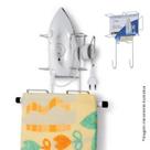 SUPORTE PORTA FERRO E TÁBUA DE PASSAR ORGANIZADOR DE ARMARIO CROMADO - Cód 09357