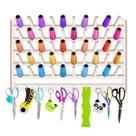 Suporte Porta Fio De Madeira Para 50 Cones Carretel Linha