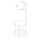 Suporte Porta Papel Higiênico Aramado Pequeno Branco Para Lixeira Chão Banheiro Lavabo - 0050/6 AMZ