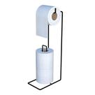 Suporte Porta Papel Higiênico Chão Luxo Banheiro Organização Aramado Preto