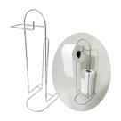 Suporte Porta Papel Higiênico Chão Luxo Cromado - Atacado