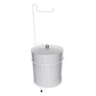 Suporte Porta Papel Higiênico Com Lixeira 5 Litros Redonda Cesto Lixo Chão Banheiro Branco - 486 AMZ