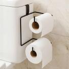 Suporte Porta Papel Higiênico Duplo Aço Preto Caixa Acoplada Privada Aramado Resistente