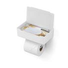 Suporte Porta Papel Higiênico Lenço Umedecido Celular 3 Em 1 Sem Furo Fita Adesiva 3M Arthi