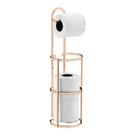 Suporte Porta Papel Higiênico Parede Ou Chão Papeleira Banheiro Rose Gold - 1609rg Future