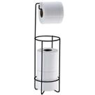 Suporte Porta Papel Higiênico Triplo Aramado De Chão Banheiro Preto Fosco - 1051PT Future