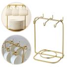 Suporte Porta Pires E Xicara De Café Menor Dourado Luxo Bancada Pia