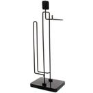 Suporte Porta Rolo Papel Higiênico Papeleira De Chão Preto