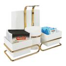 Suporte Porta Sachês Chá Mexedor Guardanapos Café Dourado - 2247dd Future