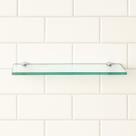 Suporte Porta Shampoo De Vidro Incolor Banheiro Luxo 30cmx10cmx6mm