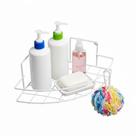 Suporte Porta Shampoo Simples para Canto de Parede Banheiro Box Aço Branco Suporte Porta Shampoo Simples para Canto de Parede Banheiro Box Aço Branco