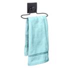 Suporte Porta Toalha Banheiro De Rosto Toalheiro Banheiro Lavabo Fixação Sem Furos Dupla Face 3M Preto Black Arthi