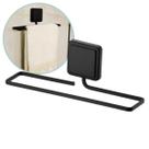 Suporte Porta Toalha Banheiro Lavabo Toalheiro Adesivo 3M Preto Fosco