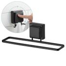 Suporte Porta Toalha Rosto Banheiro Lavabo Com Ventosa Preto Fosco