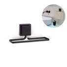 Suporte Porta Toalha Rosto Para Parede Sem Furos 3m Em Aço Preto Suporte Porta Toalha Rosto Para Parede Sem Furos 3m Em Aço Preto