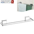 Suporte Porta Toalha Toalheiro Duplo 45cm Banheiro Adesivo Dupla Face Cromado - 184 Future