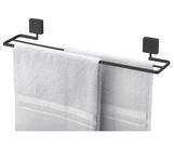 Suporte Porta Toalha Toalheiro Duplo 45cm Parede Banheiro Preto Fosco - 8554PT Future