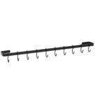 Suporte Porta Utensílios Cozinha 10 Ganchos 60cm Preto FS
