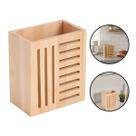 Suporte Porta Utensílios Talheres Bambu Organizador Cozinha Bege
