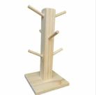 Suporte porta xícaras e canecas com 06 pinos madeira rústica