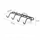 Suporte Porta Xícaras Para Armário De Encaixe 8 Ganchos Organizador Cozinha Preto Aço Resistente Fácil Instalação Sem Furos Suporte Porta Xícaras Para Armário De Encaixe 8 Ganchos Organizador Cozinha Preto Aço Resistente Fácil Instalação Sem Furos