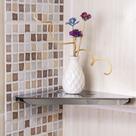Suporte Prateleira de Canto - Inox Polido - Parede - Rosa Suporte Prateleira de Canto - Inox Polido - Parede - Rosa