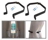 Suporte Presilha Para Prender Cortina No Canto Parede 2pç