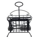 Suporte Rack De Pratos E Talheres Em Ferro Preto Fosco