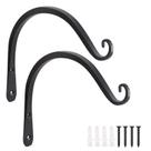 Suporte suspenso para plantas, ganchos de parede de 20 cm, pacote com 2 unidades FEED GARDEN, preto