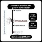 Suporte teto ao móvel para TVs, monitores 10" a 65"
