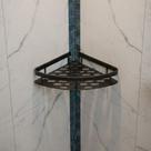 Suporte Triangular Prateleira de Canto Alumínio Utensílios Banheiro Vazado 22x28 Fixação Dupla