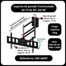 Suporte triarticulado para TV, monitor 50" a 90" com inclinação