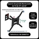 Suporte tv articulado com inclinação de 19 a 65 polegada de aço carbono