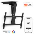 Suporte TV Teto Elétrico Motorizado 37 a 75 Controle App Wifi Alexa Tuya Smart Life Panda Plus Google Inclinação 75 Suporta Até 45kg Padrão Vesa