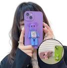 Suporte Ursinho dobrável Bolinhas Universal Para Celulares Roxo e azul