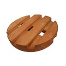 Suporte Vaso Redondo 22cm Roda Preta Mogno