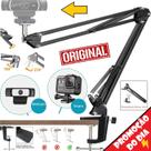 Suporte Webcam Câmeras Digitais Braço Articulado Mesa Pedestal Para Iluminação Lives Escritório Youtuber Universal 1/4