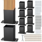 Suportes de base de poste VEVOR 4x4, 10 unidades internas, 3,6 x 3,6 polegadas, pretos