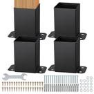 Suportes de base de poste VEVOR 4x4 3,6x3,6 em aço carbono, 4 peças