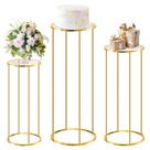 Suportes de cilindro POMINEL para festas, 3 peças de metal dourado