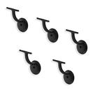 Suportes de escada para corrimão ZAUYX, preto fosco, 7,62 cm, pacote com 5