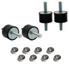 Suportes de isolador de borracha BOPOREAE M8 30 x 20 mm com porcas de fixação, 4 unidades