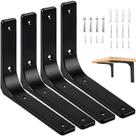 Suportes de prateleira AISINYI Metal L, ângulo de suspensão, 10 x 8 cm, preto, 4 unidades