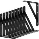 Suportes de prateleira CONNOO Heavy Duty L8 x H6 Black Metal, pacote com 10 Suportes de prateleira CONNOO Heavy Duty L8 x H6 Black Metal, pacote com 10