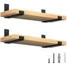 Suportes de prateleira de parede LuckIn, 20 cm, ferro preto, pacote com 4 unidades, Heavy Duty
