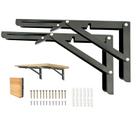 Suportes de prateleira dobráveis Medach 35,5 cm Heavy Duty 2 peças pretos